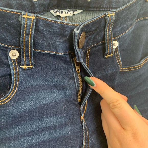 American Eagle Super Stretch Womens Skinny Jeans Size 2 Short Blue Denim Cotton - Picture 9 of 15